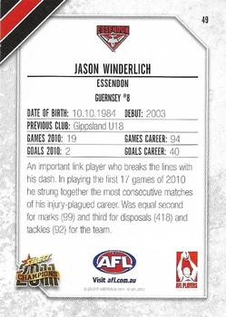 2011 Select AFL Champions #49 Jason Winderlich Back